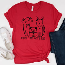 Load image into Gallery viewer, Rescued Is My Favorite Breed Graphic Tee