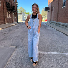 Load image into Gallery viewer, Washed Denim Overall Jumpsuit