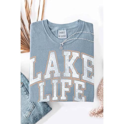Vintage Blue Lake Life Graphic Tee