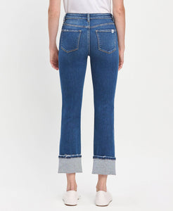 Vervet High Rise Cuffed Slim Straight Jeans