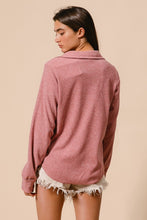 Load image into Gallery viewer, Burgundy Brushed Collared Top