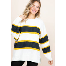 Load image into Gallery viewer, Black &amp; Gold  Stripe Sweater