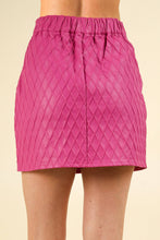 Load image into Gallery viewer, Pink Button Down Faux Leather Mini Skirt