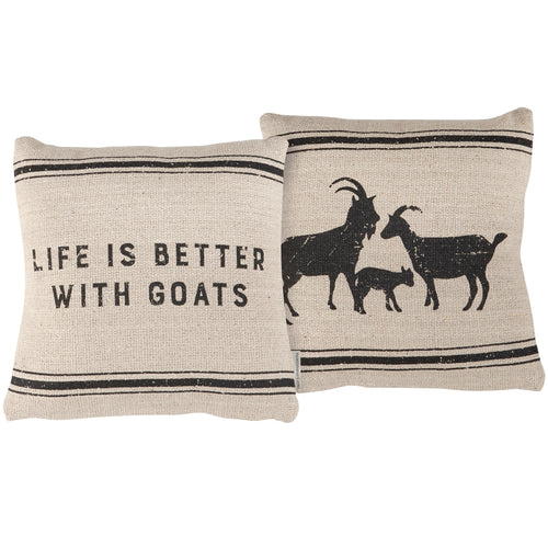 Better With Goats Pillow
