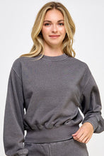 Load image into Gallery viewer, Burnout Fleece Crop Sweatshirt