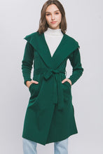 Load image into Gallery viewer, Hunter Green Coat With Ribbon Waist