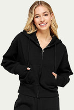 Load image into Gallery viewer, Fleece Crop Zip Hoodie