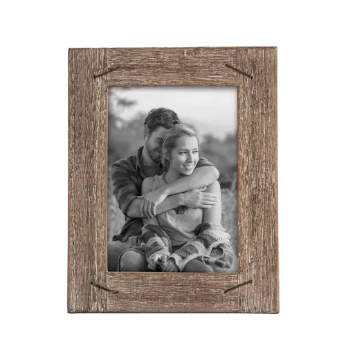 5 X 7 Inch Distressed Wood Picture Frame with Nail Accents