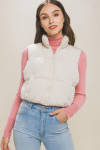 Load image into Gallery viewer, High Neck Crop Zip Up Puffer Vest