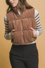 Load image into Gallery viewer, Corduroy Zip Up Puffer Vest