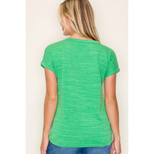 Load image into Gallery viewer, Green Textured Crew Neck Top