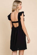 Load image into Gallery viewer, Black Empire Ruffle Sleeve Dress