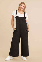 Load image into Gallery viewer, Black Textured Tie Sleeveless Overall