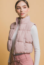 Load image into Gallery viewer, High Neck Crop Zip Up Puffer Vest