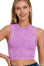 Load image into Gallery viewer, Washed Ribbed Crop Top w/Bra Pad