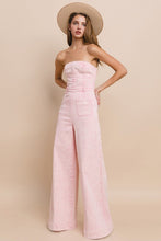 Load image into Gallery viewer, Wide Leg Tube Top Denim Jumpsuit