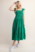 Load image into Gallery viewer, Kelly Green Smocked Tiered Maxi Dress