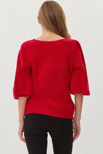 Load image into Gallery viewer, Red Textured Knit Sweater