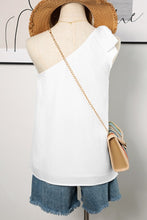 Load image into Gallery viewer, Textured Bowknot One Shoulder Tank