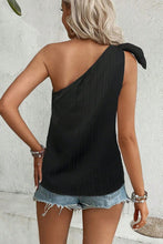 Load image into Gallery viewer, Textured Bowknot One Shoulder Tank