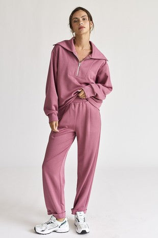 Half Zip Pullover and Pants Set