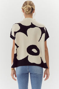 Big Flower Print Dolman Top