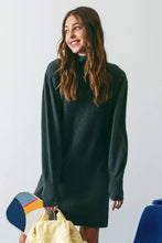 Load image into Gallery viewer, Hunter Green Mock Neck Sweater Dress