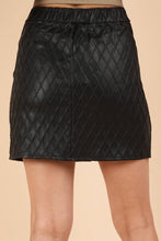 Load image into Gallery viewer, Black Button Down Textured Faux Leather Mini Skirt