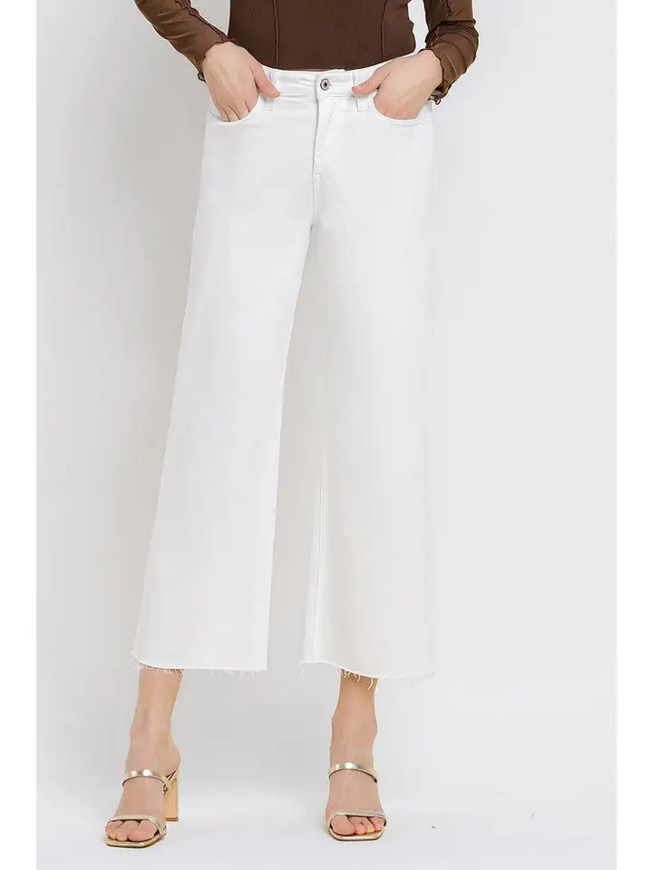 High Rise Crop Wide Leg Jeans