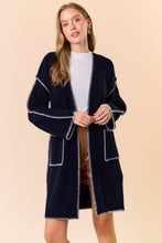 Load image into Gallery viewer, Black Blanket Stitched Cardigan