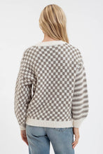 Load image into Gallery viewer, Olive Stripe &amp; Checkered Sweater