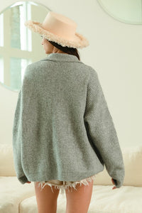 Grey Front Pocket Sweater