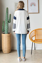 Load image into Gallery viewer, Navy V Neck Drop Shoulder Top