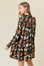 Load image into Gallery viewer, Hunter Green Abstract Print Mini Dress