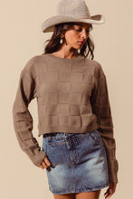 Load image into Gallery viewer, Checker Pattern Knitted Sweater