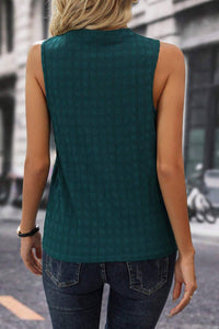 Green Lattice Split Neck Tank