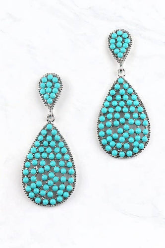 Turquoise Oval Dangling