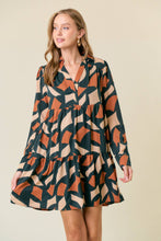 Load image into Gallery viewer, Hunter Green Abstract Print Mini Dress