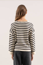 Load image into Gallery viewer, Cream &amp; Black Stripe Sweater