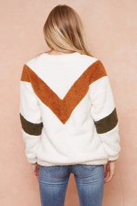 Ivory Chevron Fuzzy