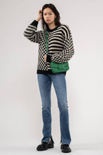 Load image into Gallery viewer, Olive Stripe &amp; Checkered Sweater