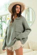 Load image into Gallery viewer, Grey Front Pocket Sweater