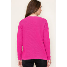 Load image into Gallery viewer, Hot Pink Waffle Sweater