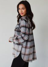 Load image into Gallery viewer, Gray, Red, Camel &amp; Black Plaid Flannel