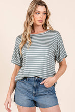 Load image into Gallery viewer, Dusty Olive Stripe Top