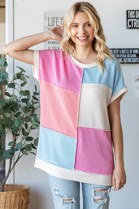 Patchwork Exposed Stitch Top