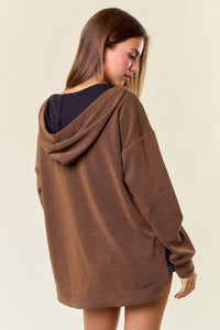 Caramel Stripe Long Sleeve Hoodie