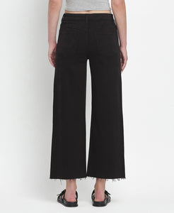 Vervet Black High Rise Crop Wide Leg Jeans