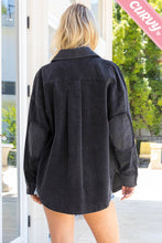 Load image into Gallery viewer, Black Corduroy Washed Shacket