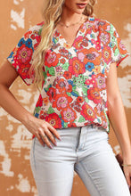 Load image into Gallery viewer, Bright Floral V-Neck Top